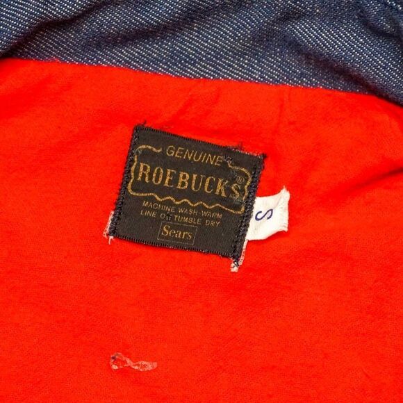 60s Vintage Sears Roebucks Blanket Lined Denim Coat Jacket - Picture 7 of 8